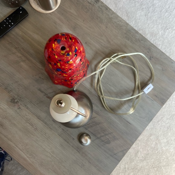 Red Glass Lamp - Picture 7 of 7